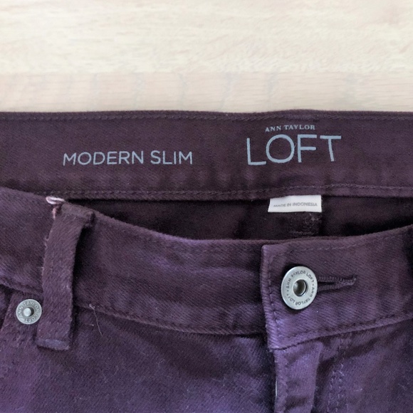 Ann Taylor Loft Eggplant/Grape Modern Slim Jeans - Picture 7 of 8